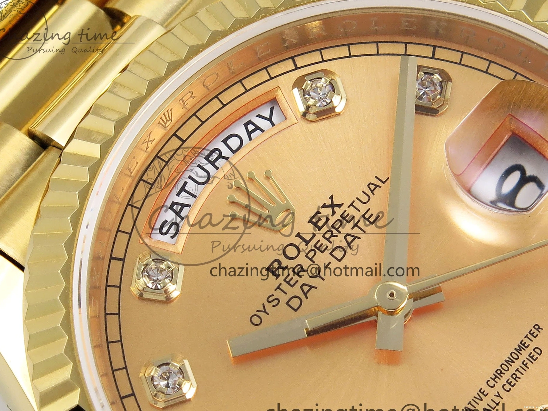 0121 StreetReady Day Date 36 YG TWSF Best Edition YG Diamonds Dial on YG Bracelet A 1616